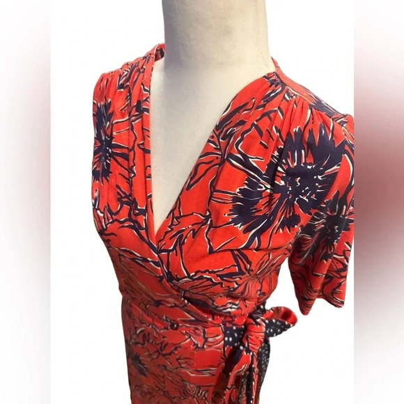 Lilly Pulitzer adalie wrap red/navy dress size S - Picture 12 of 12